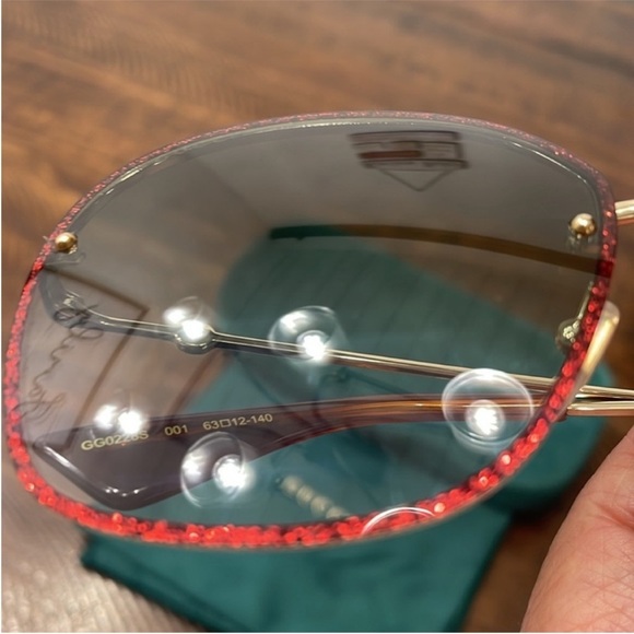 GUCCI GG0228S Oversized Glitter Sunglasses - Picture 7 of 14